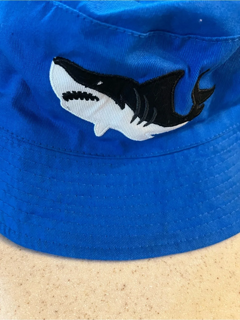 Toffee Apple Blue Bucket Hat with Shark Patch
